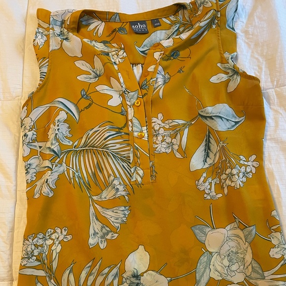 New York & Company Tops - NY & Co sleeveless blouse size small.  Only worn once. Yellow floral